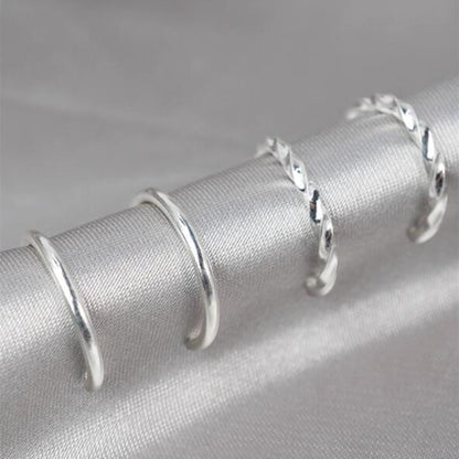 Fine Silver Endless Hoop Earrings – Plain & Twisted (12-15mm)