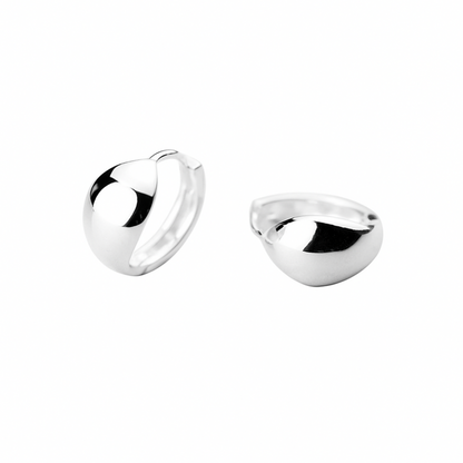 Sterling Silver 10mm  Hoop Teardrop Drop Earrings with Huggie Back