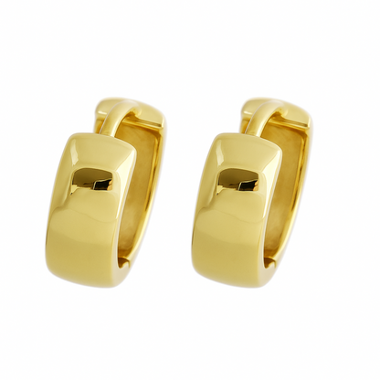 Sterling Silver 4.5mm Width Sleeper Earrings 2 Tones 10mm Hoop