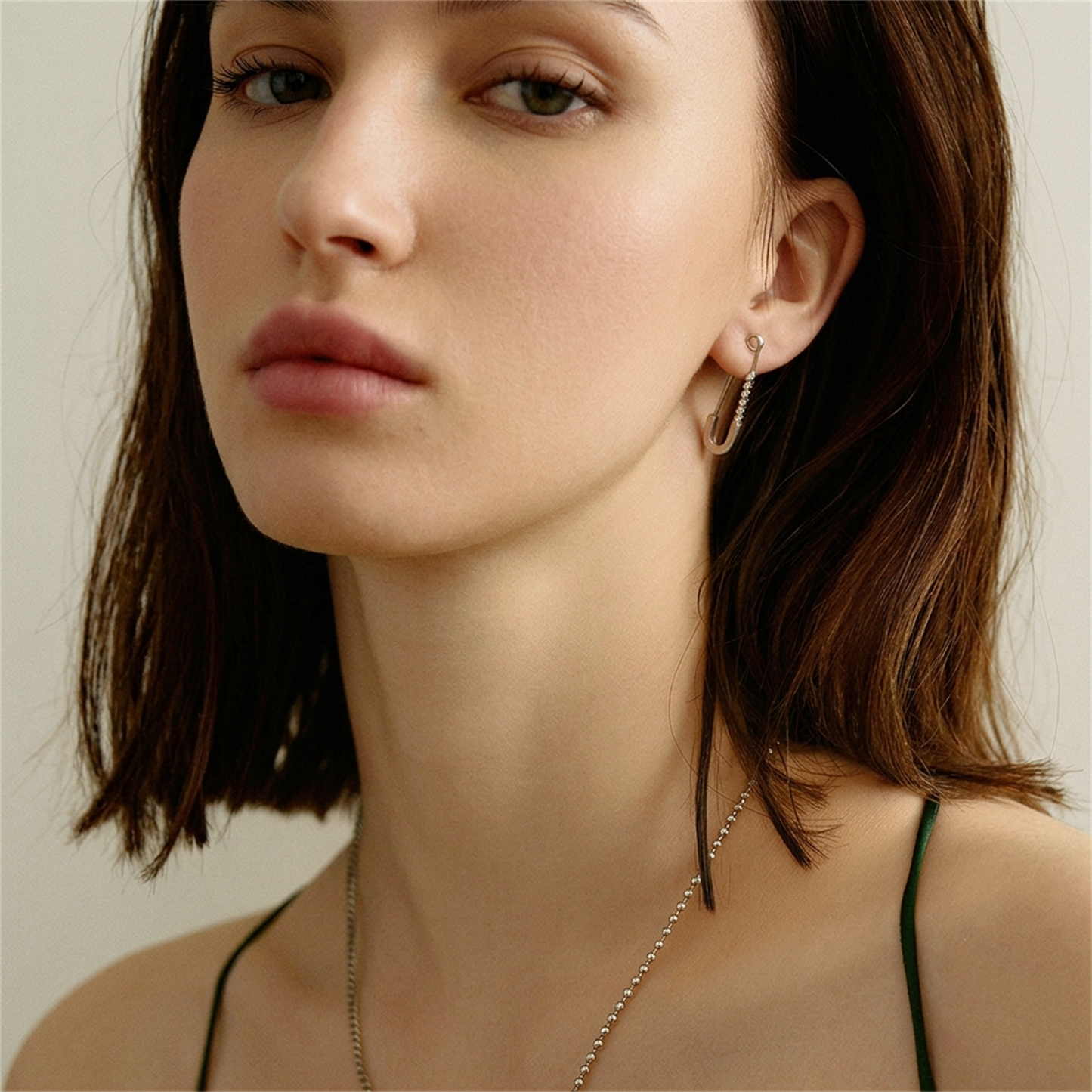 Safety Pin CZ Hoops