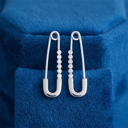 Safety Pin CZ Hoops