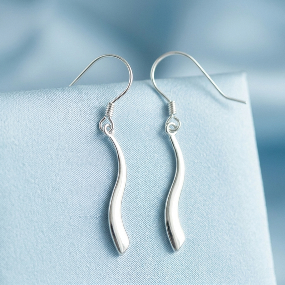Wavy S Drops Hook Earrings