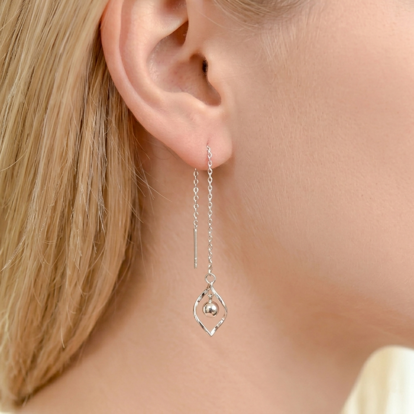 Lily Drop Threader Earrings