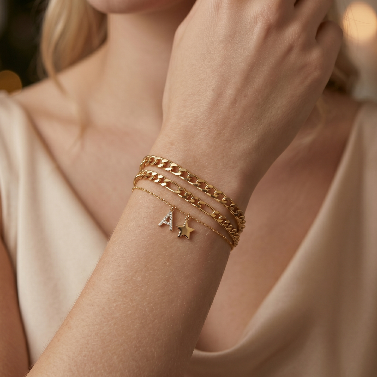 14K Gold on Sterling Silver Paved CZ MINI A-Z Letter Alphabet Initial DIY Charm