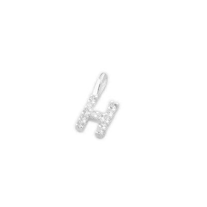 Sterling Silver Paved CZ MINI A-Z Letter Alphabet Initial DIY Charm Pendant