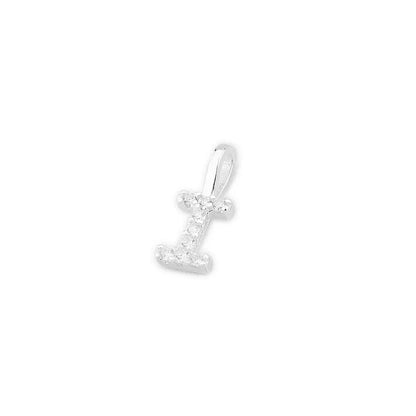 Sterling Silver Paved CZ MINI A-Z Letter Alphabet Initial DIY Charm Pendant