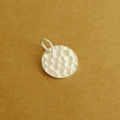 2mm Sterling Silver Hammered Dot Embossed Textured Pendant for Necklace or Bracelet - sugarkittenlondon