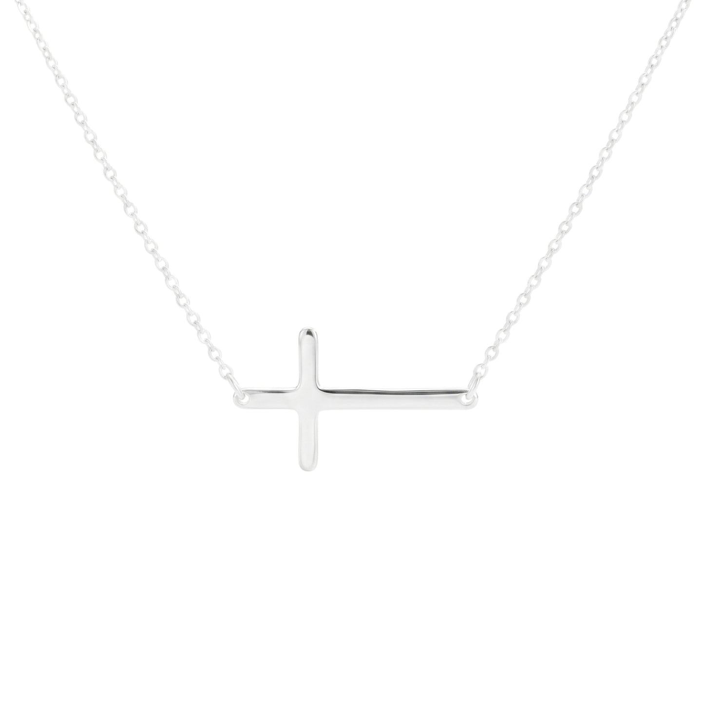 Reversible Cross Necklace, silbernes Kreuzanhänger-Design an feiner Kette