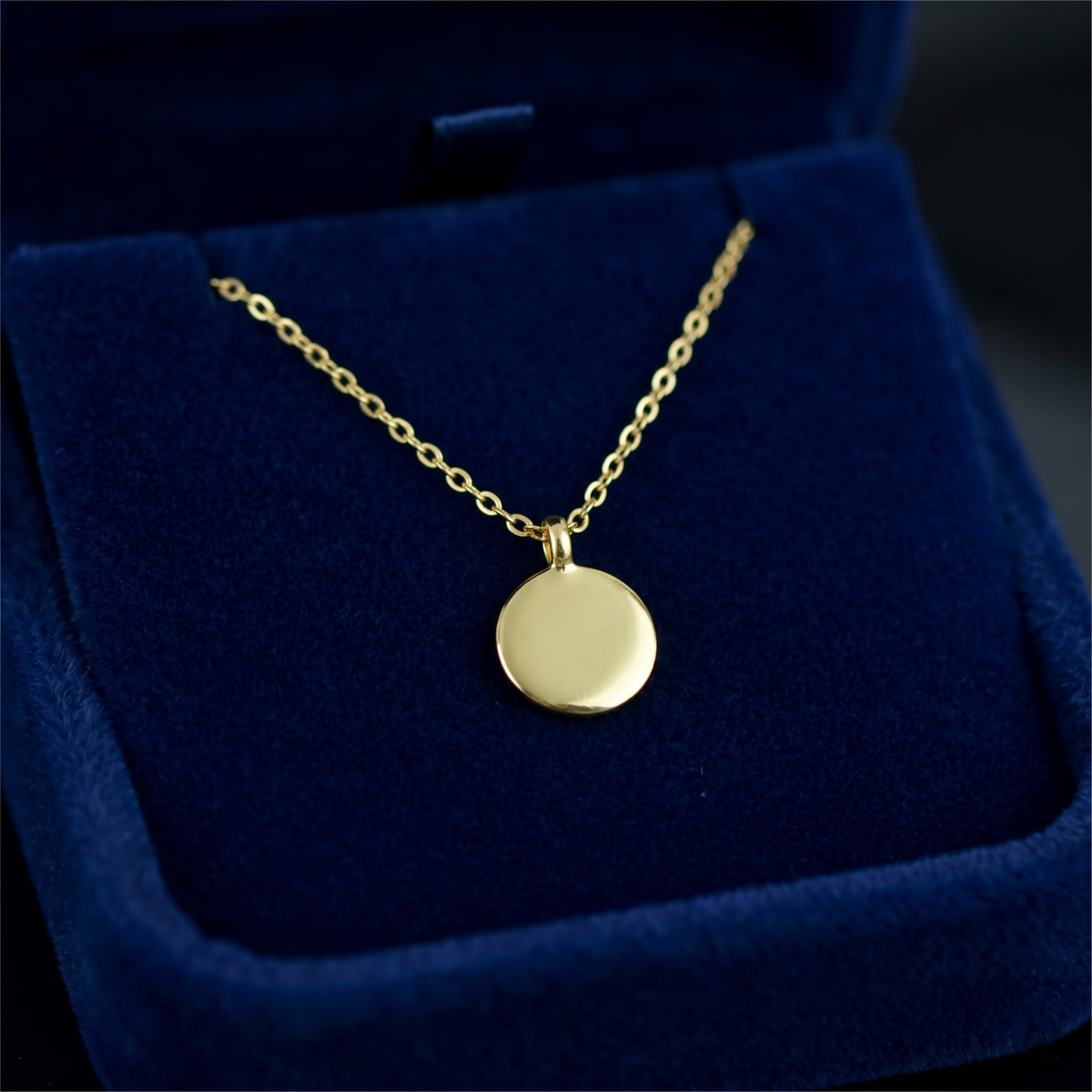Sterling Silver Round Disc Pebble Circle Necklace Minimal Jewellery 40cm - 45.5cm 18''
