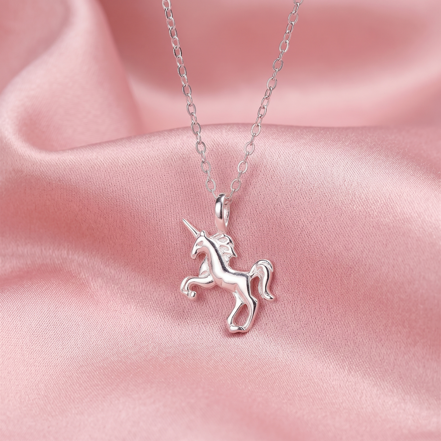 Sterling Silver Unicorn Charm Pendant Belcher Chain Necklace Jewellery
