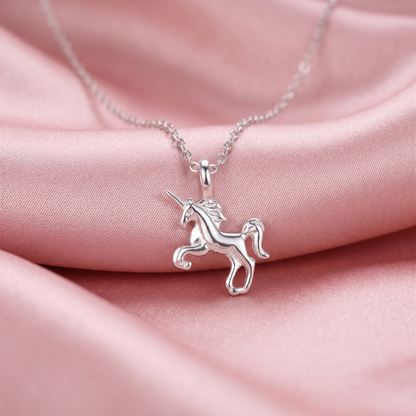 Sterling Silver Unicorn Charm Pendant Belcher Chain Necklace Jewellery