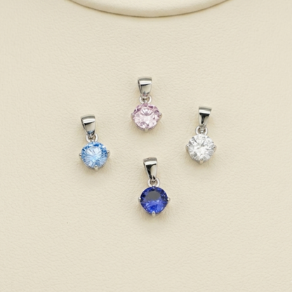 Round CZ Solitaire Pendant