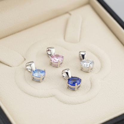 Round CZ Solitaire Pendant
