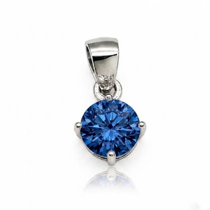 Round CZ Solitaire Pendant