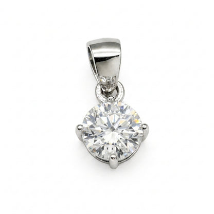Round CZ Solitaire Pendant