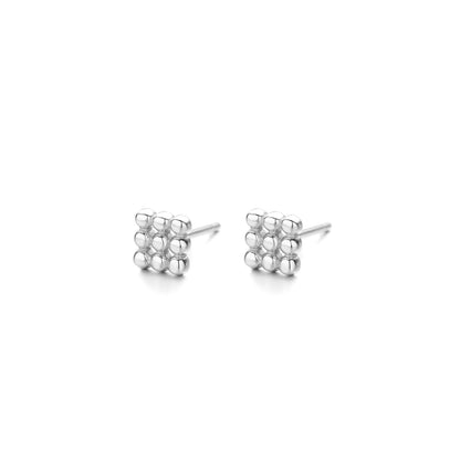 Sterling Silver Mini Square Triangle Cube Bubble Ball Bead Stud Earrings - sugarkittenlondon