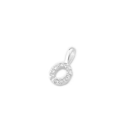Sterling Silver Paved CZ MINI A-Z Letter Alphabet Initial DIY Charm Pendant