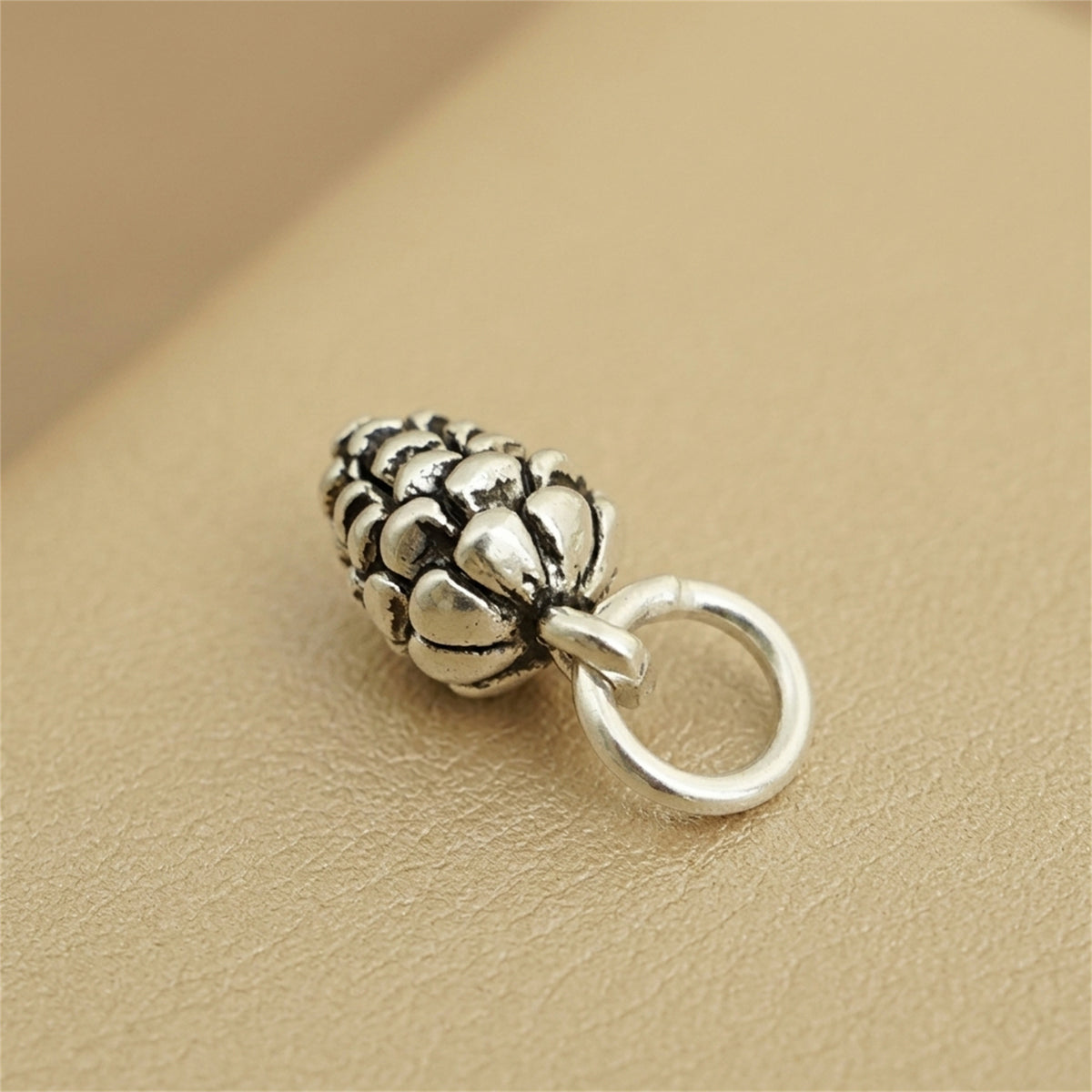 Silver Pinecone Charm Pendant