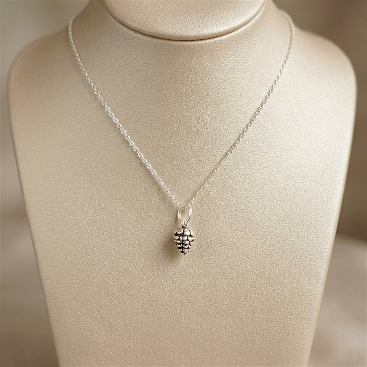 Silver Pinecone Charm Pendant