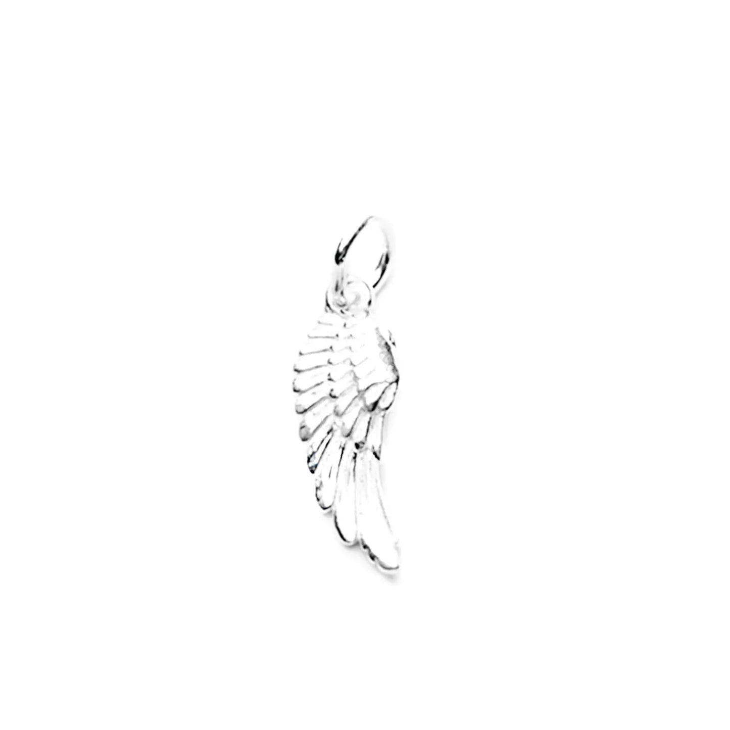 Sterling Silver Small Feather Angel Wing Charm Pendant For Necklace Bracelet Earrings