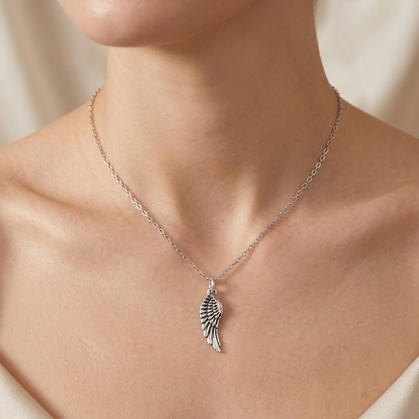 Sterling Silver Small Feather Angel Wing Charm Pendant For Necklace Bracelet Earrings