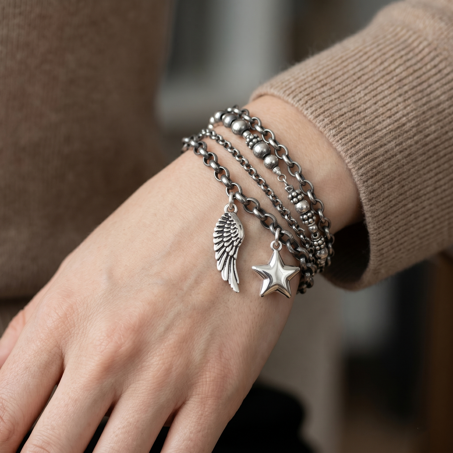 Sterling Silver Small Feather Angel Wing Charm Pendant For Necklace Bracelet Earrings