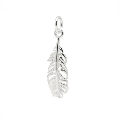 Sterling Silver Feather Charm Pendant for Bracelet Necklace Earrings