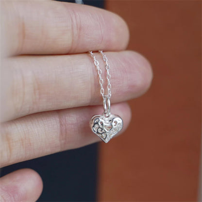 Sterling Silver 3D Hollow Out Filigree Love Heart Charm Pendant