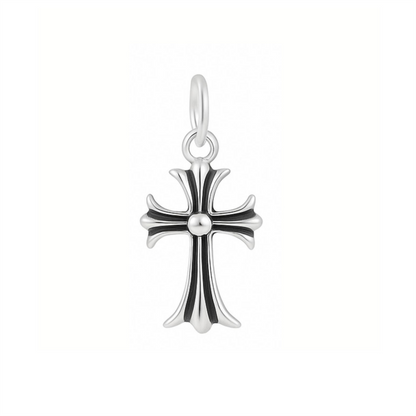 Sterling Silver Fleur De Lis Cross Charm Pendant 10*15mm 7*7mm