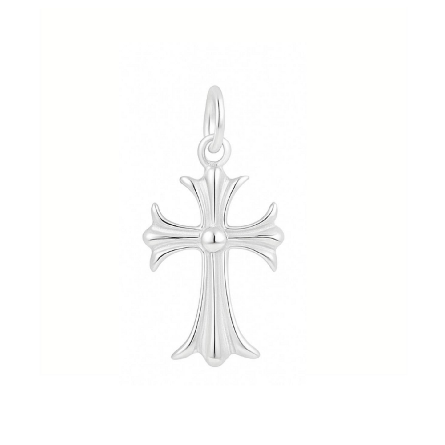 Sterling Silver Fleur De Lis Cross Charm Pendant 10*15mm 7*7mm