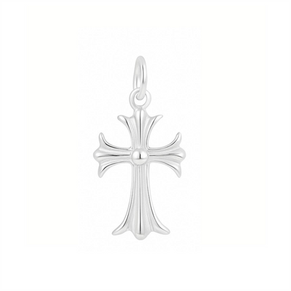 Sterling Silver Fleur De Lis Cross Charm Pendant 10*15mm 7*7mm