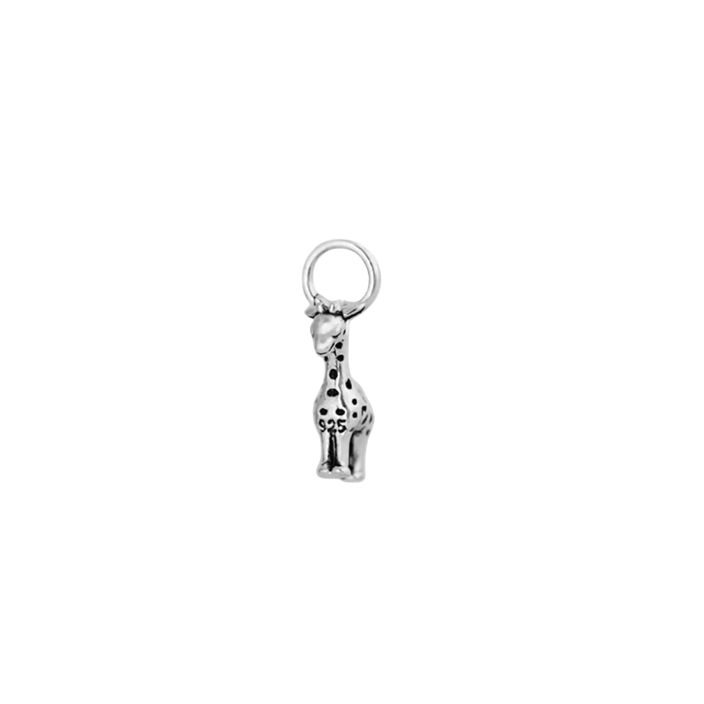 Sterling Silver Oxidised Mini 3D Baby Giraffe Deer Pendant Charm
