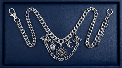 Sterling Silver Oxidised Maltese Cross Fleur De Lis Star Cross Charm Pendant