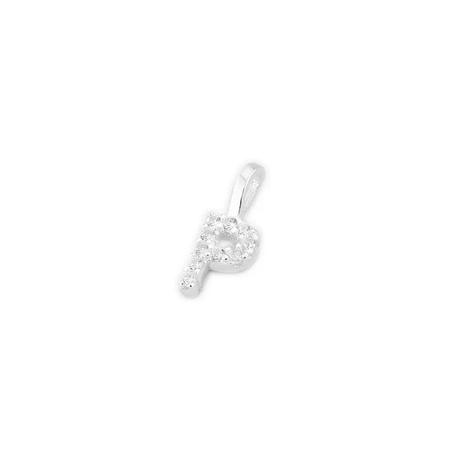 Sterling Silver Paved CZ MINI A-Z Letter Alphabet Initial DIY Charm Pendant