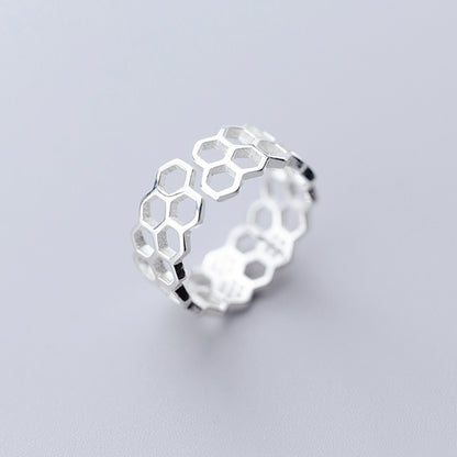 Sterling Silver Beehive Paved CZ Double Layer Open Band Wrap Ring - sugarkittenlondon