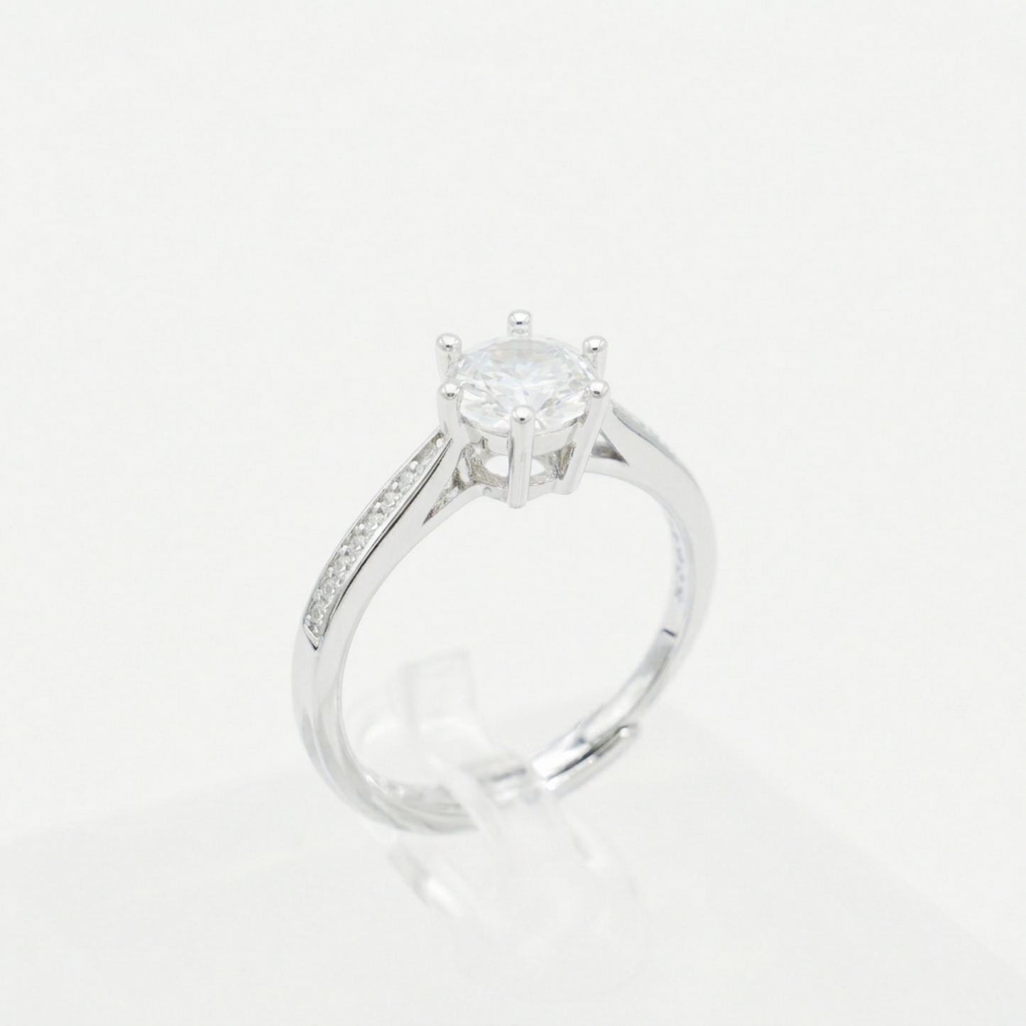 Sterling Silver 1ct Round CZ Solitaire Proposal Engagement Ring Sizable M - P