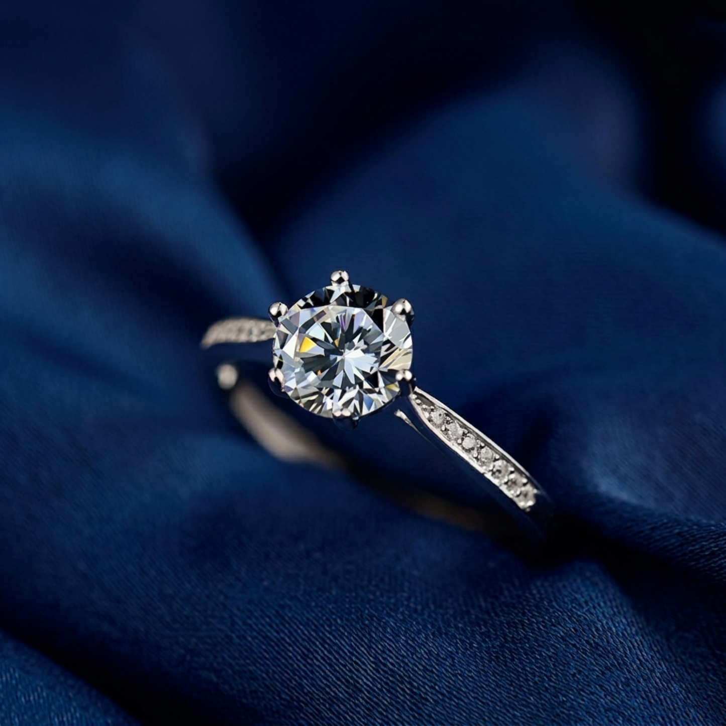 Sterling Silver 1ct Round CZ Solitaire Proposal Engagement Ring Sizable M - P