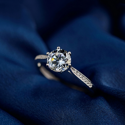 Sterling Silver 1ct Round CZ Solitaire Proposal Engagement Ring Sizable M - P