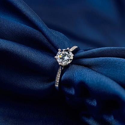 Sterling Silver 1ct Round CZ Solitaire Proposal Engagement Ring Sizable M - P