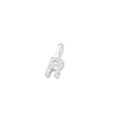 Sterling Silver Paved CZ MINI A-Z Letter Alphabet Initial DIY Charm Pendant