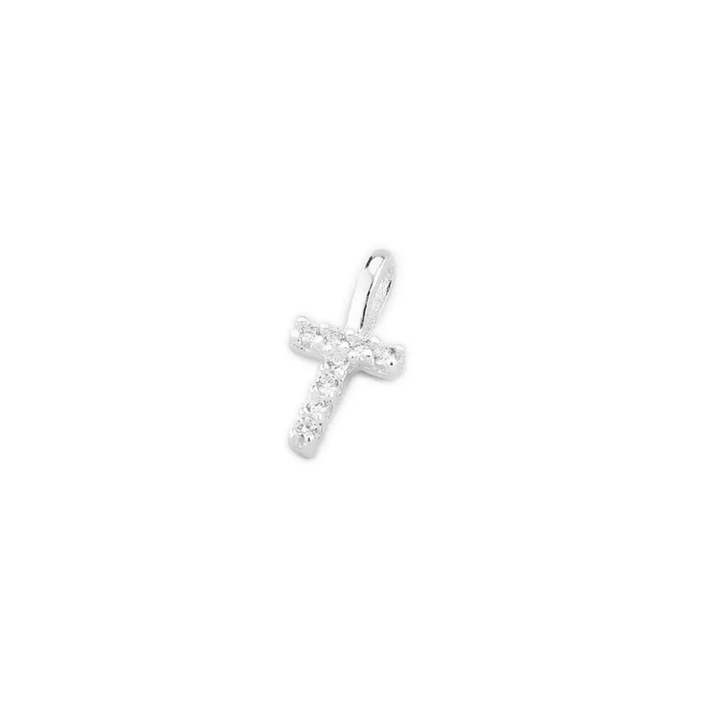 Sterling Silver Paved CZ MINI A-Z Letter Alphabet Initial DIY Charm Pendant
