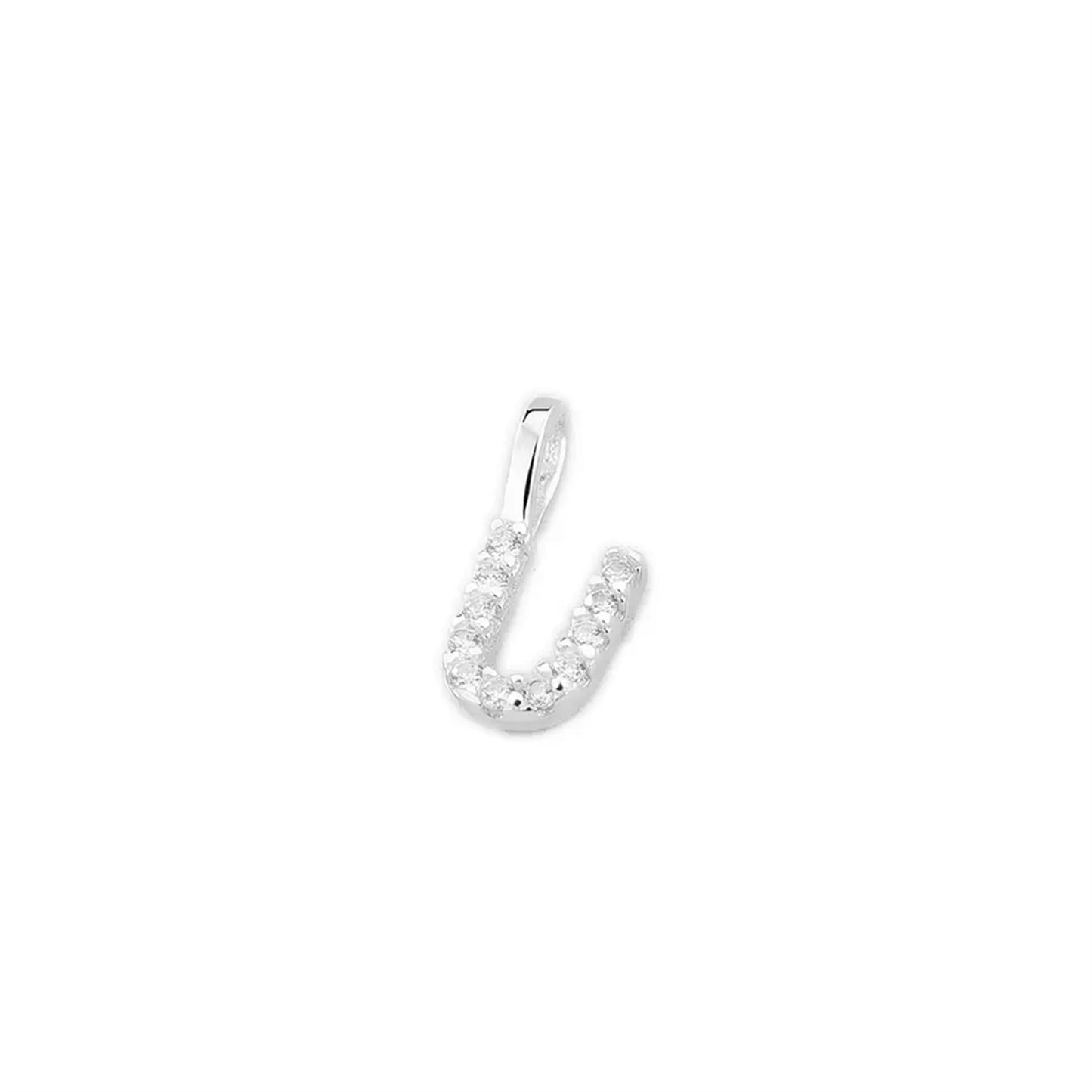 Sterling Silver Paved CZ MINI A-Z Letter Alphabet Initial DIY Charm Pendant