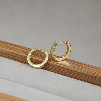 10mm Cuff Hoop Earrings with 2mm Band in 18K Gold Plated Sterling Silver - sugarkittenlondon
