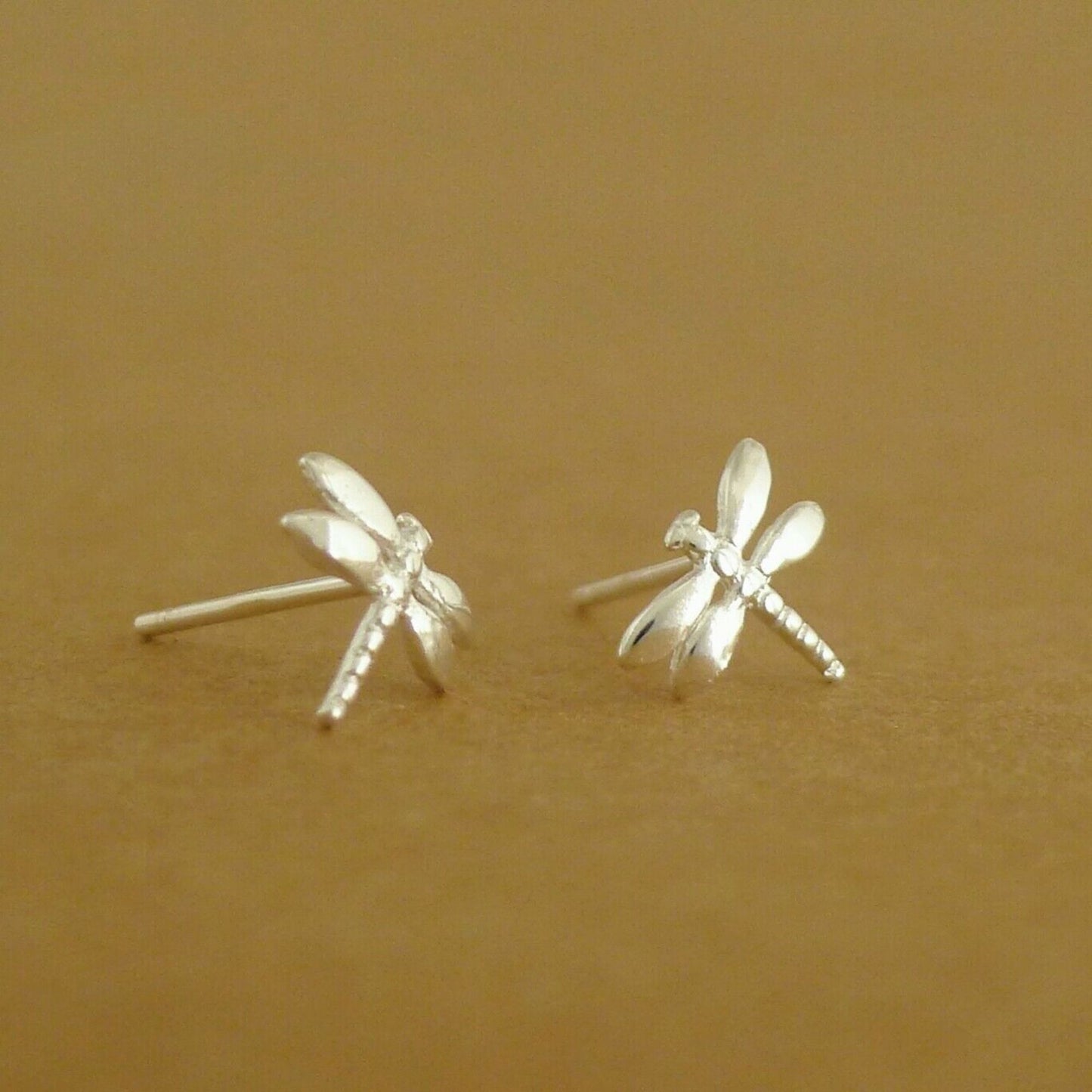 925 Sterling Silver Dragonfly Stud Earrings with Polished Finish - sugarkittenlondon