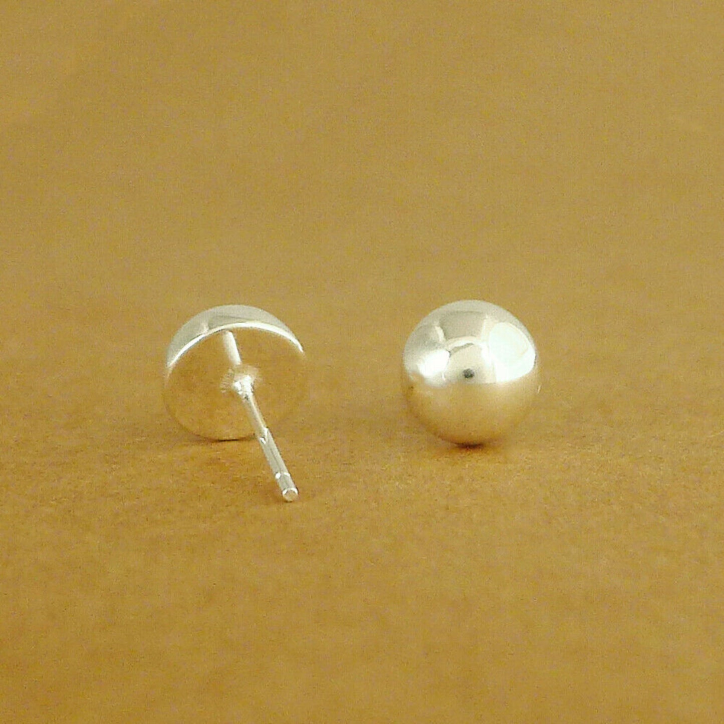 925 Sterling Silver Dome Earrings with 7.5mm Round Studs - sugarkittenlondon