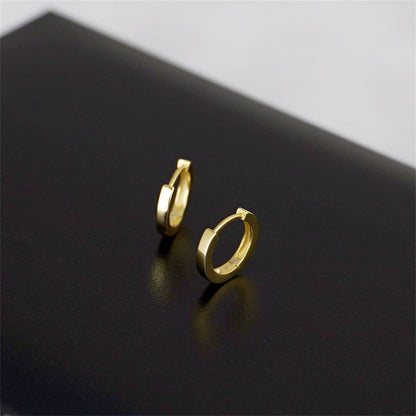 10mm Cuff Hoop Earrings with 2mm Band in 18K Gold Plated Sterling Silver - sugarkittenlondon