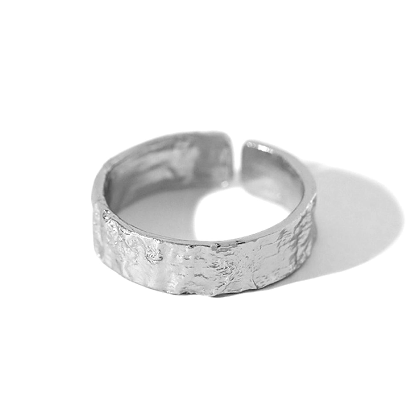 Textured Silver Ring with Hammered Foil Finish in sterling silver - sugarkittenlondon