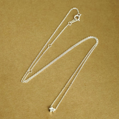 Sterling Silver Belcher Chain Necklace with Star Pendant - sugarkittenlondon