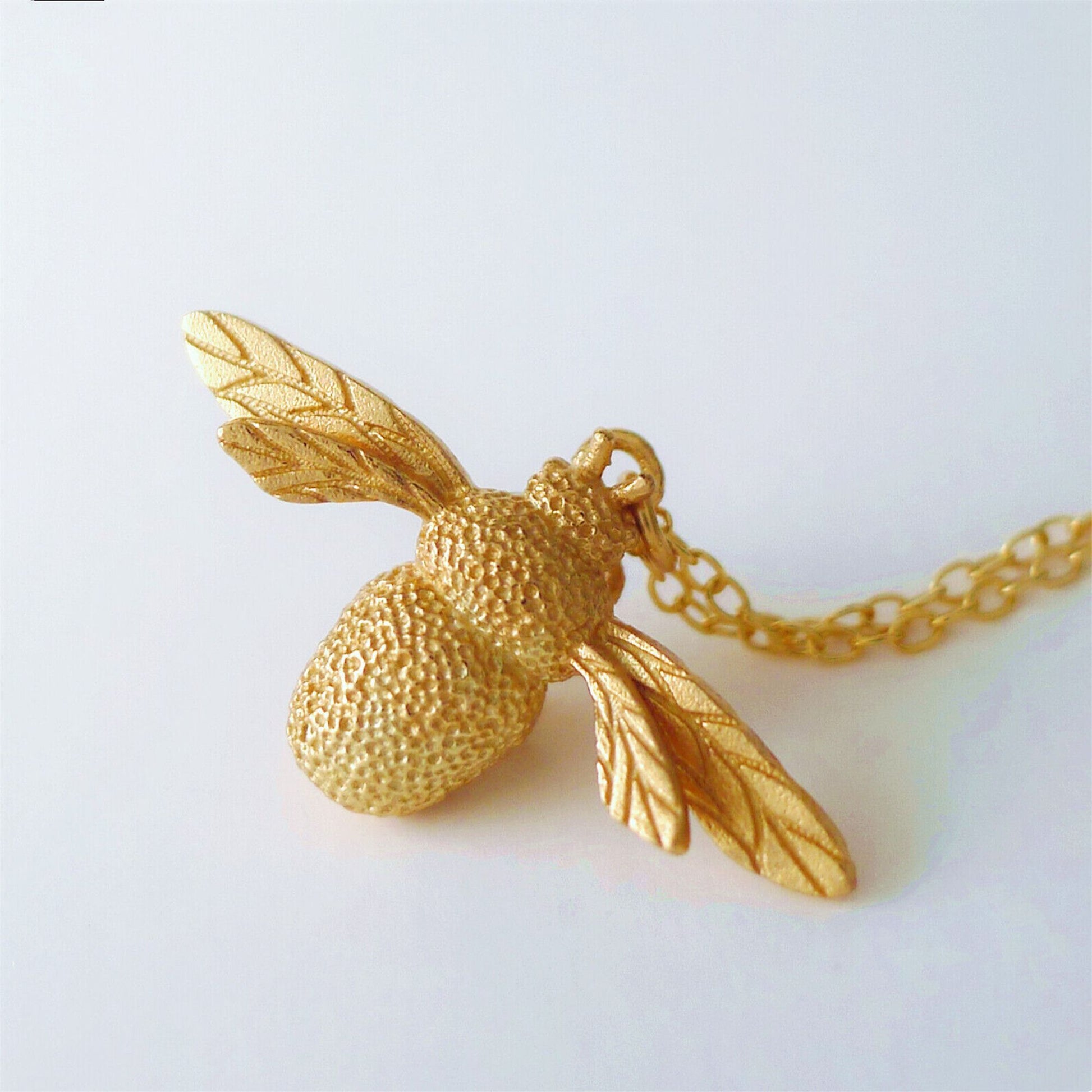 Bumble Bee Pendant Necklace in Sterling Siver , 24k Gold & Rose Gold - sugarkittenlondon