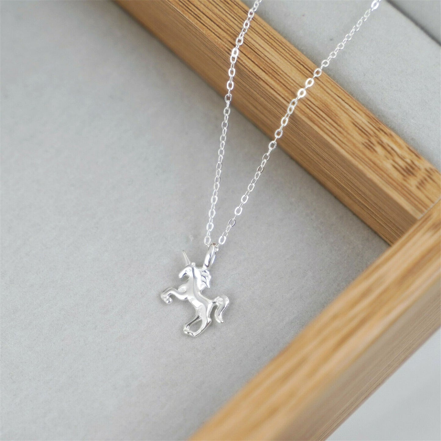 Sparkling Sterling Silver Unicorn Necklace with Belcher Chain - sugarkittenlondon